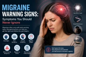 Migraine warning signs and symptoms during a migraine attack